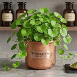 Gotu Kola (Centella asiatica) Leave's Plant With Pot | 100% Chemical-Free Organic Garden Fresh Herb Plant for Home Garden