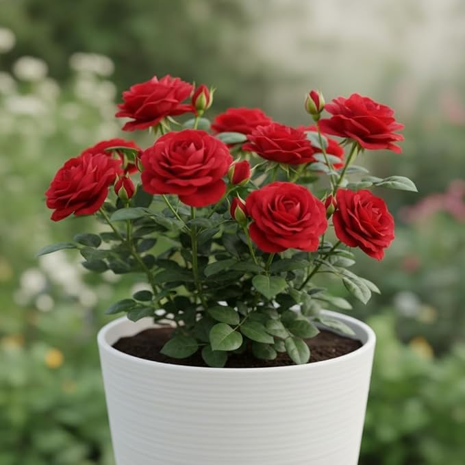 Climbing Red Rose Plant – Live Fragrant Vining Rose with Pot | Creeping & Rambling Flower Plant - Image 3