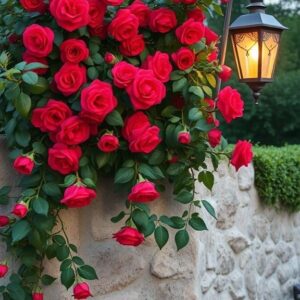Climbing Red Rose Plant – Live Fragrant Vining Rose with Pot | Creeping & Rambling Flower Plant