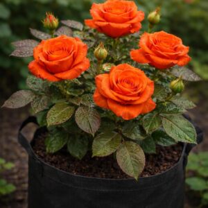 Grandiflora Id Orange Rose Healthy Grafted Live Plant  for Home & Garden